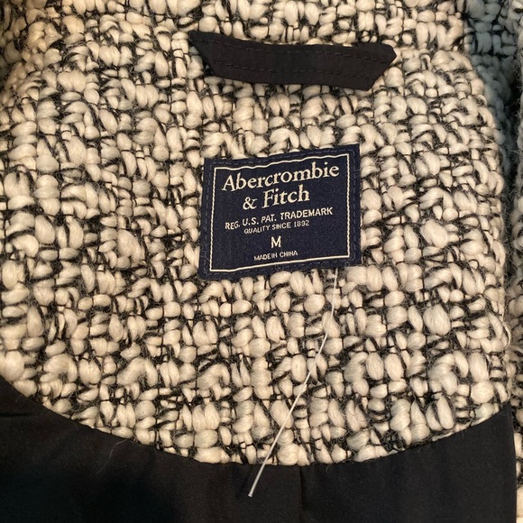 Abercrombie and Fitch tweed coat black and cream - Picture 2 of 6